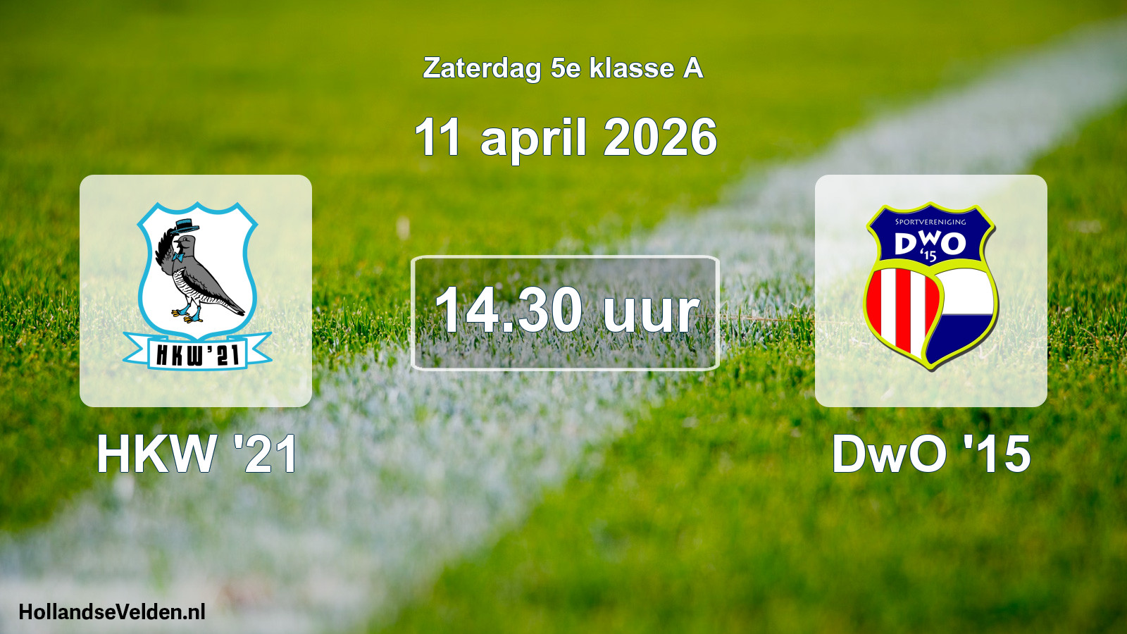 Geplande wedstrijd: HKW '21 - DwO '15 (11 april 2026)