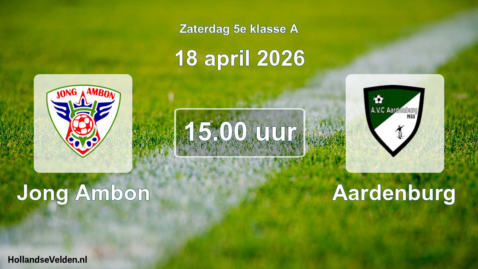 Geplande wedstrijd: Jong Ambon - Aardenburg (18 april 2026)