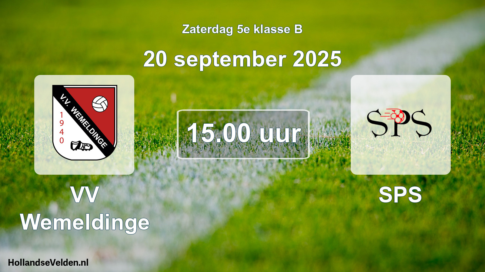 Scheduled Match: VV Wemeldinge - SPS (20 September 2025)