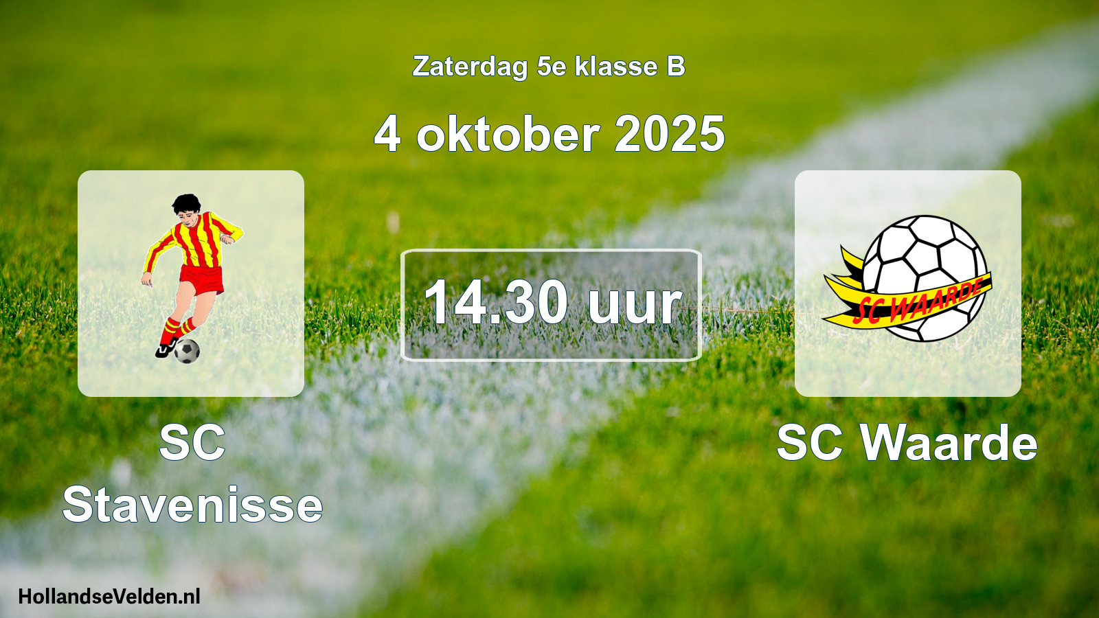 Geplande wedstrijd: SC Stavenisse - SC Waarde (4 oktober 2025)
