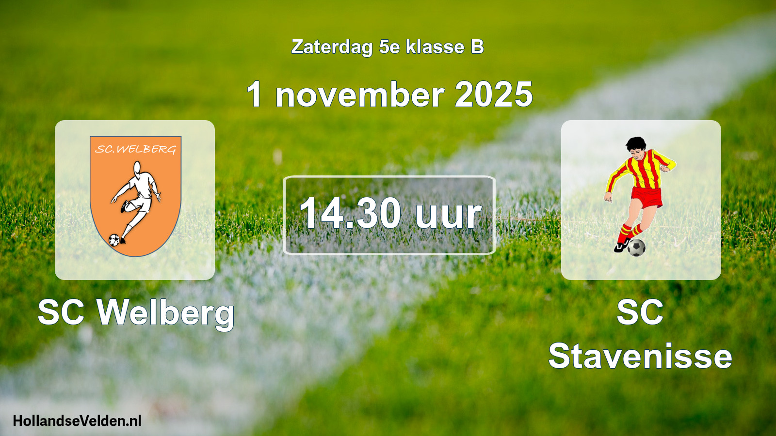 Geplande wedstrijd: SC Welberg - SC Stavenisse (1 november 2025)
