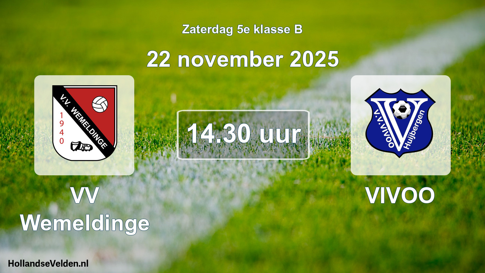Scheduled Match: VV Wemeldinge - VIVOO (22 November 2025)