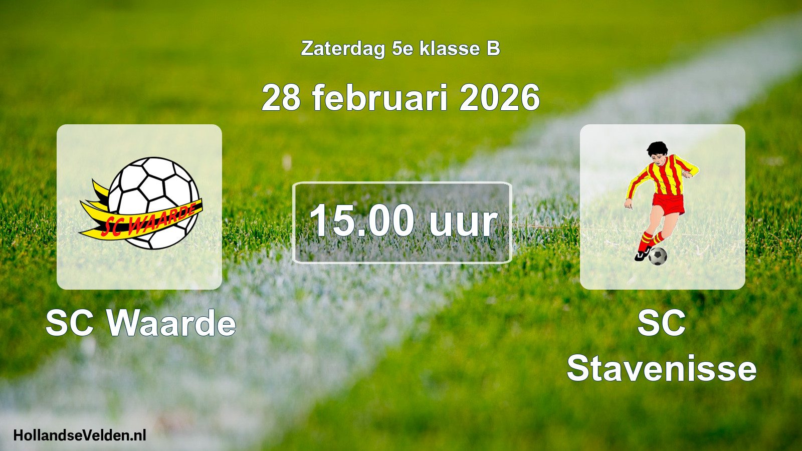 Geplande wedstrijd: SC Waarde - SC Stavenisse (28 februari 2026)