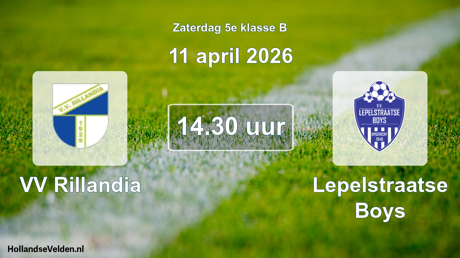 Scheduled Match: VV Rillandia - Lepelstraatse Boys (11 April 2026)