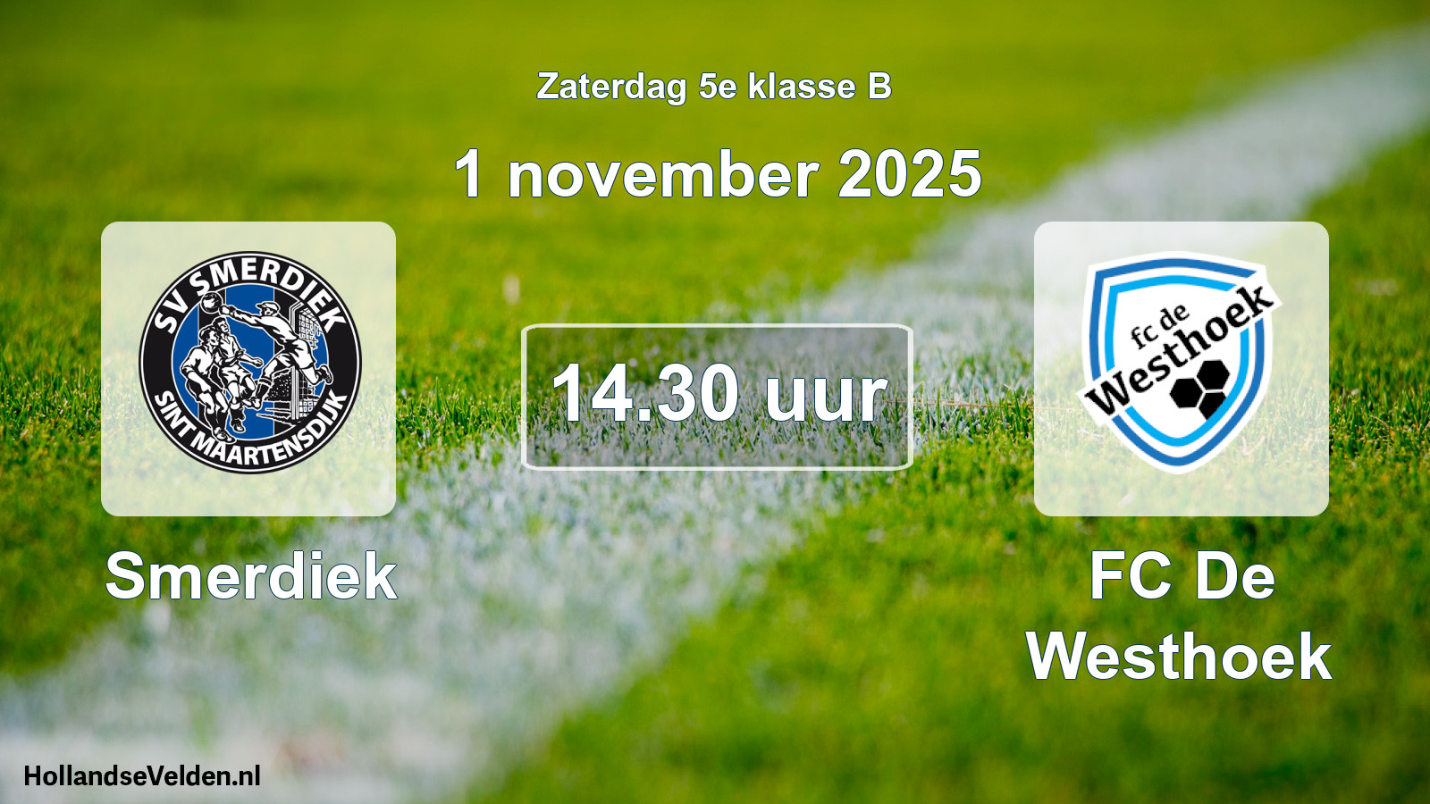 Geplande wedstrijd: Smerdiek - FC De Westhoek (1 november 2025)