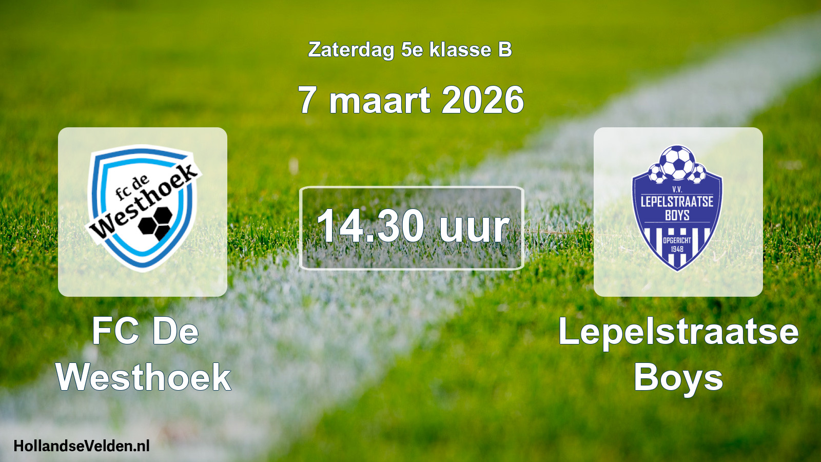 Scheduled Match: FC De Westhoek - Lepelstraatse Boys (7 March 2026)