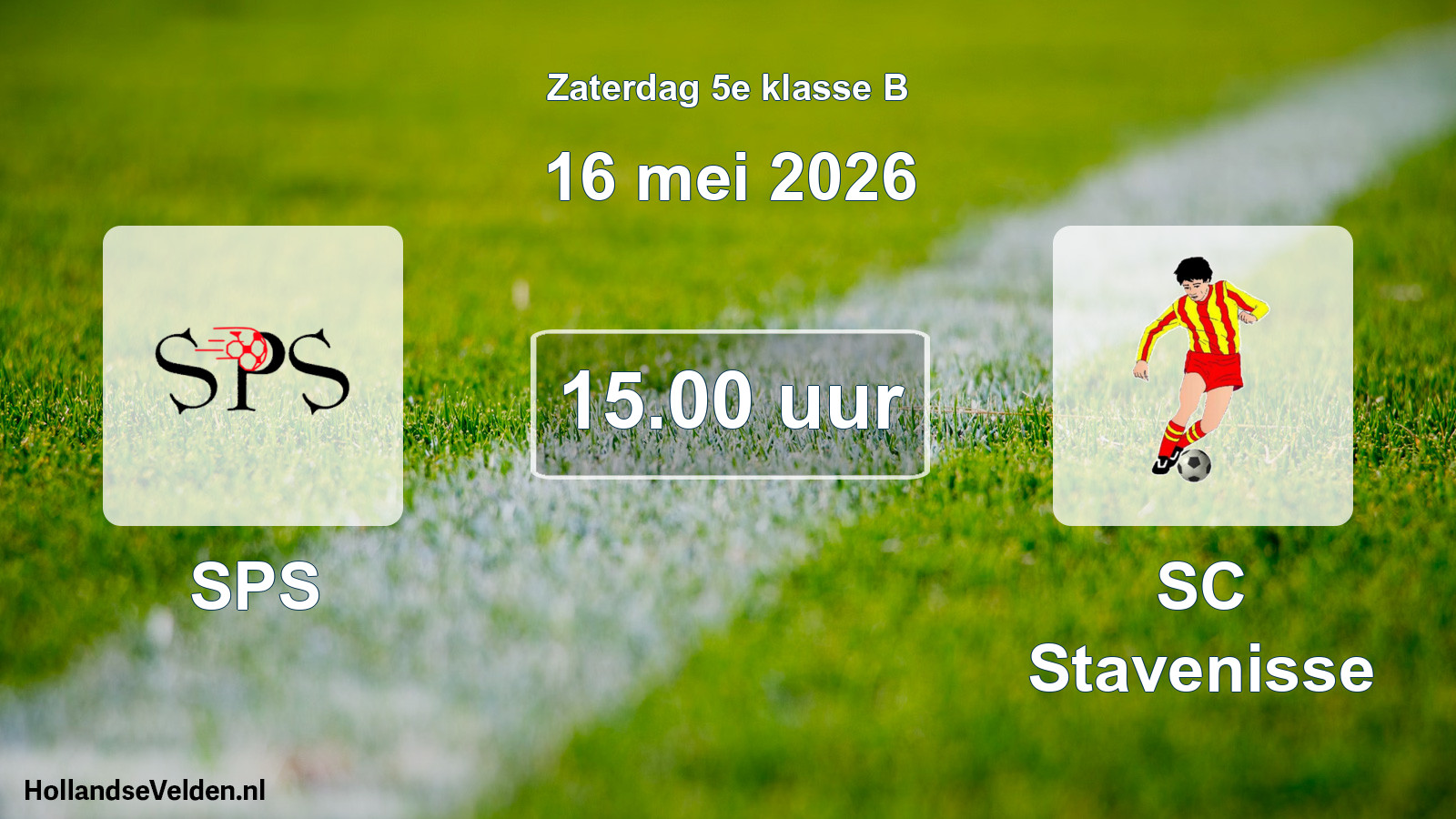 Geplande wedstrijd: SPS - SC Stavenisse (16 mei 2026)