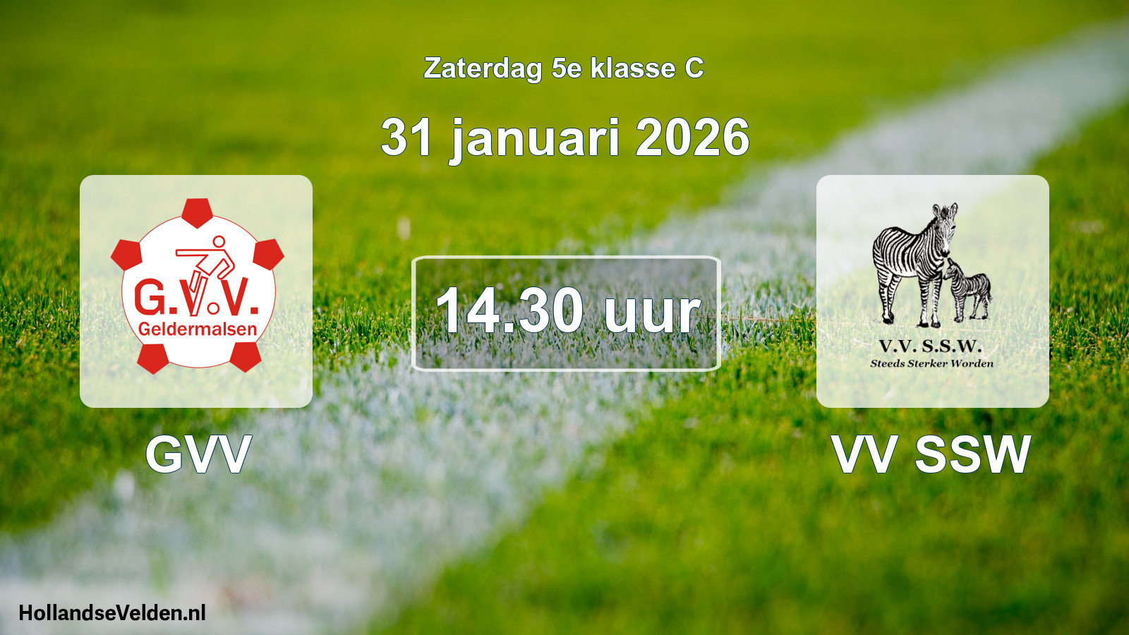 Scheduled Match: GVV - VV SSW (31 January 2026)