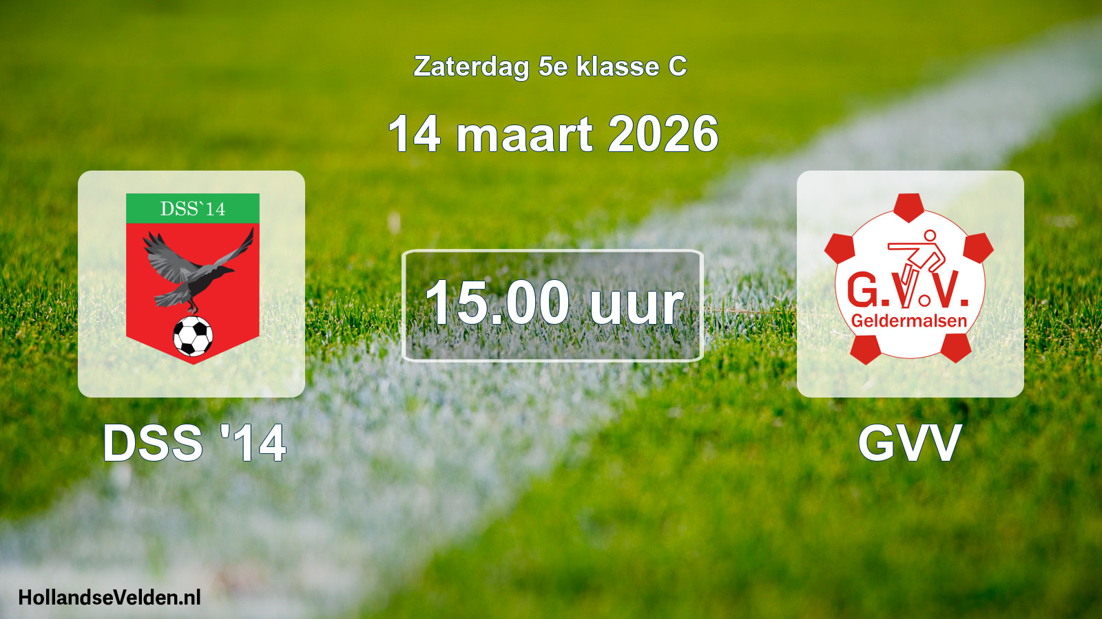 Geplande wedstrijd: DSS '14 - GVV (14 maart 2026)