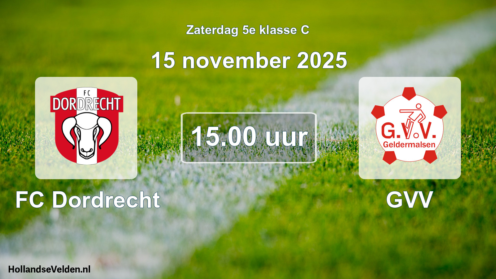 Geplande wedstrijd: FC Dordrecht - GVV (15 november 2025)