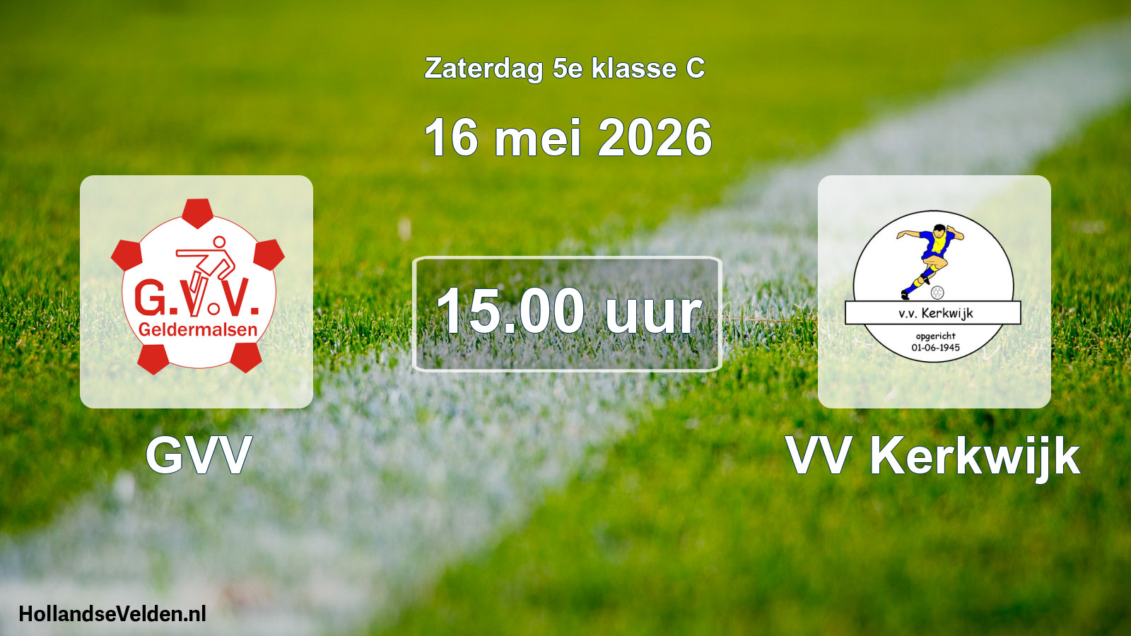 Geplande wedstrijd: GVV - VV Kerkwijk (16 mei 2026)