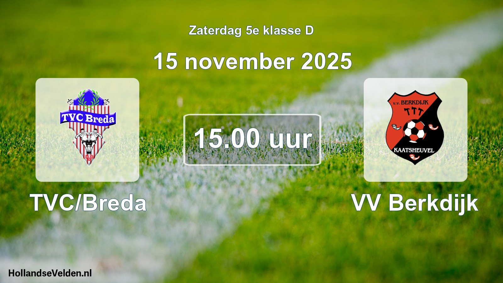 Scheduled Match: TVC/Breda - VV Berkdijk (15 November 2025)