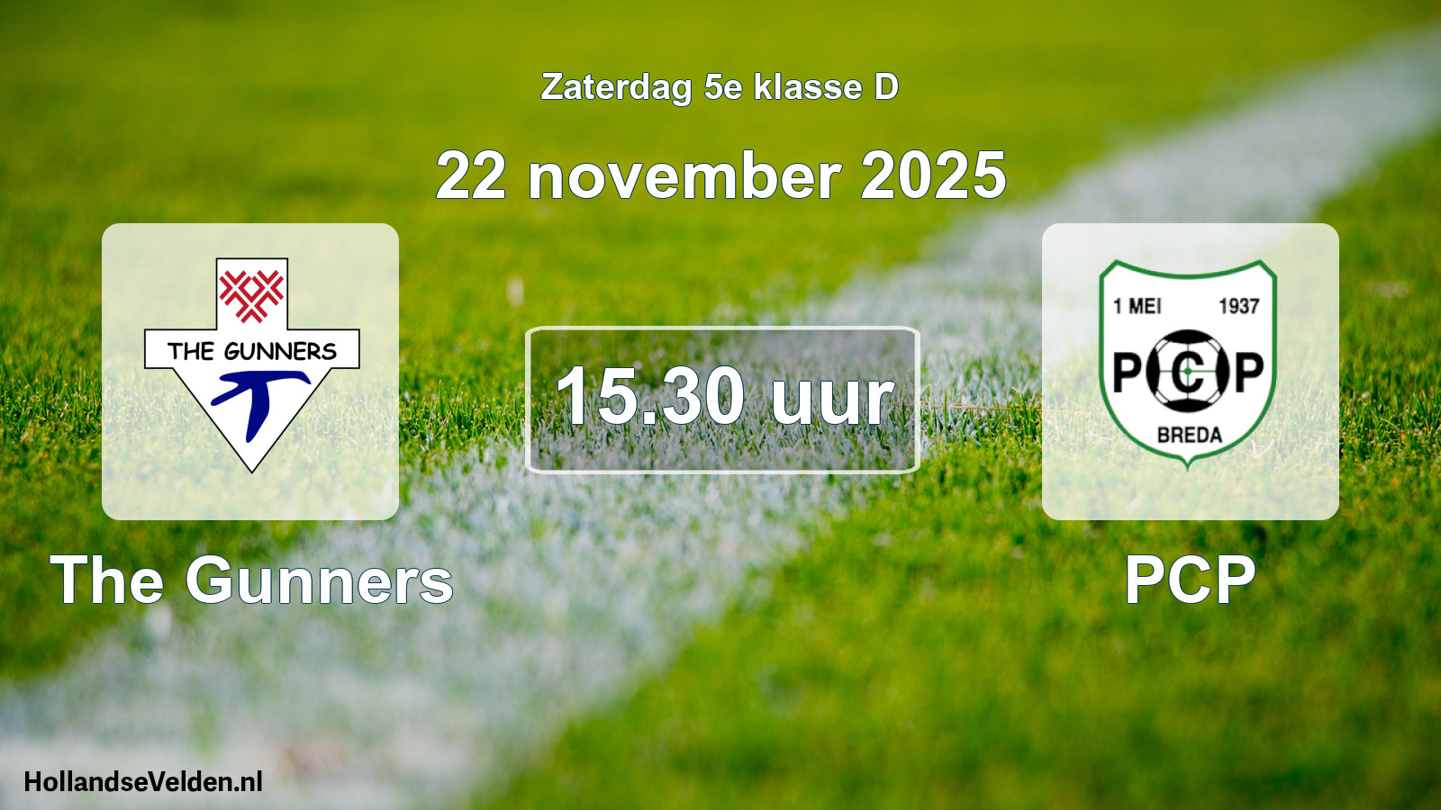 Geplande wedstrijd: The Gunners - PCP (22 november 2025)