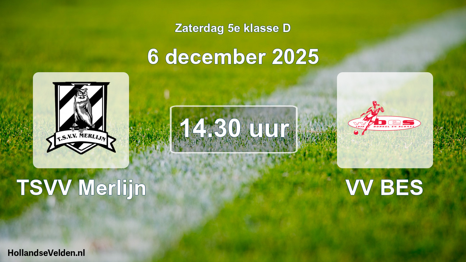 Scheduled Match: TSVV Merlijn - VV BES (6 December 2025)
