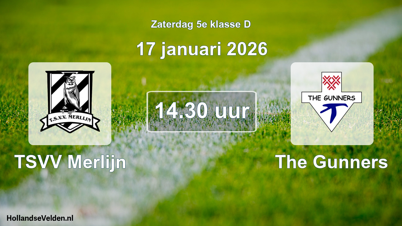 Scheduled Match: TSVV Merlijn - The Gunners (17 January 2026)