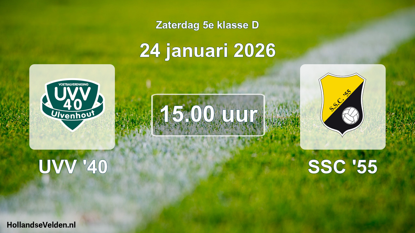 Scheduled Match: UVV '40 - SSC '55 (24 January 2026)