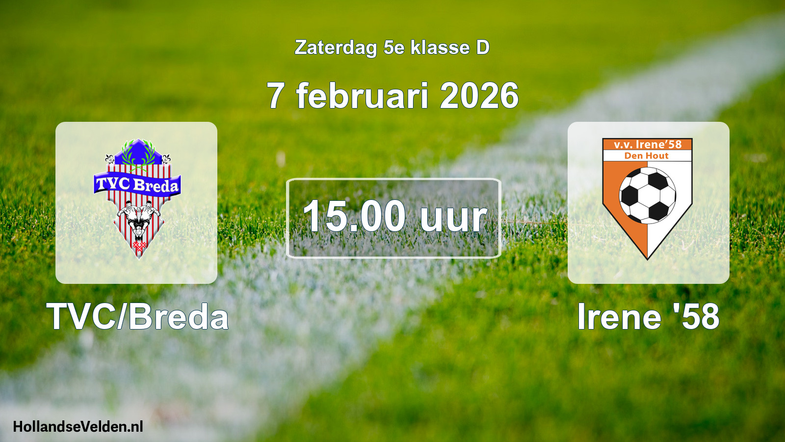 Scheduled Match: TVC/Breda - Irene '58 (7 February 2026)