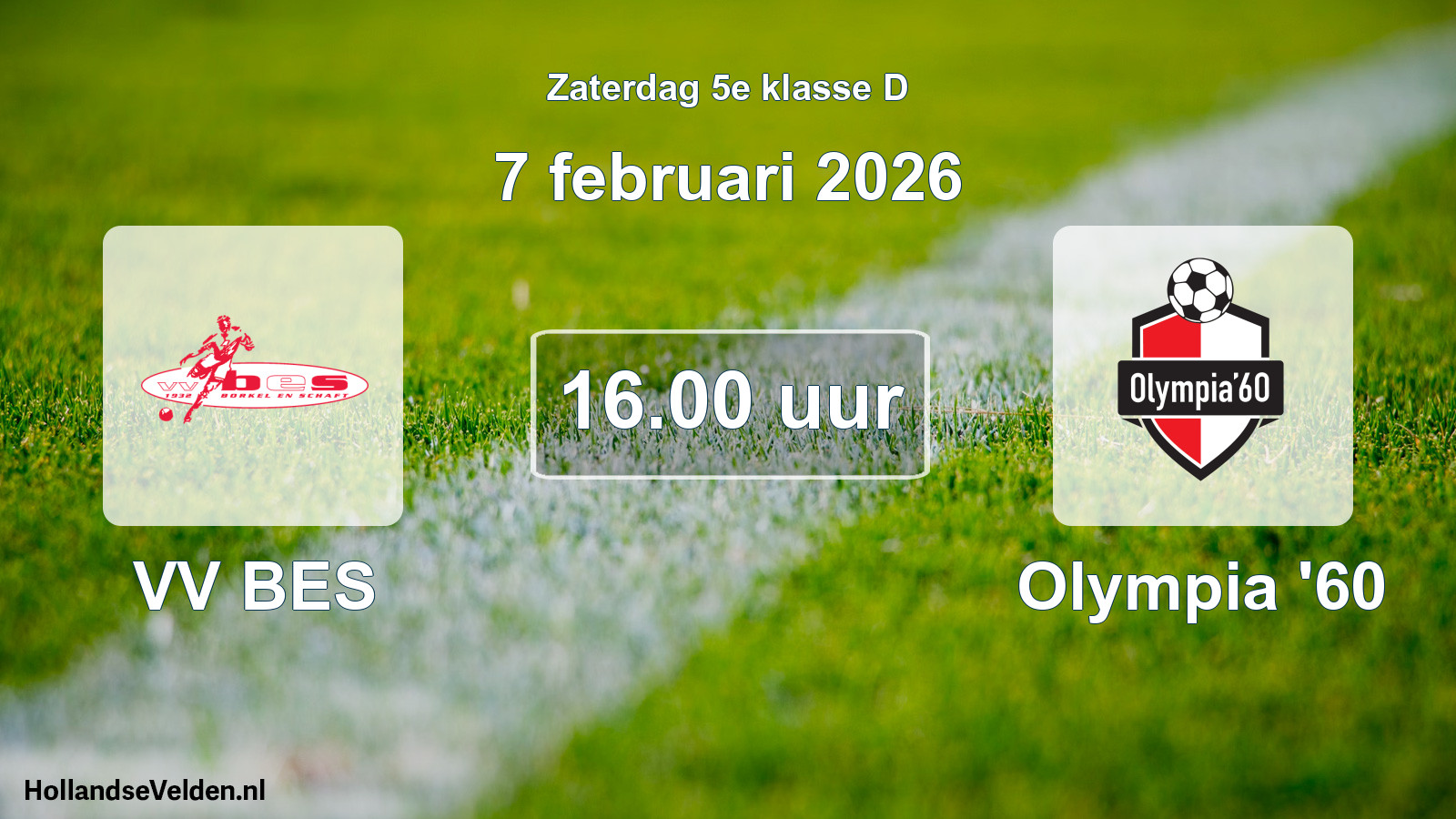 Scheduled Match: VV BES - Olympia '60 (7 February 2026)