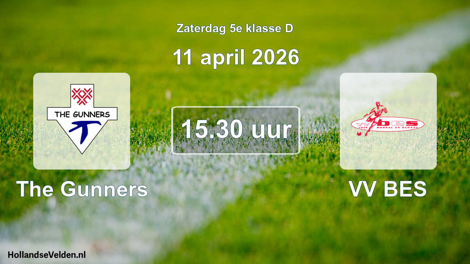 Scheduled Match: The Gunners - VV BES (11 April 2026)