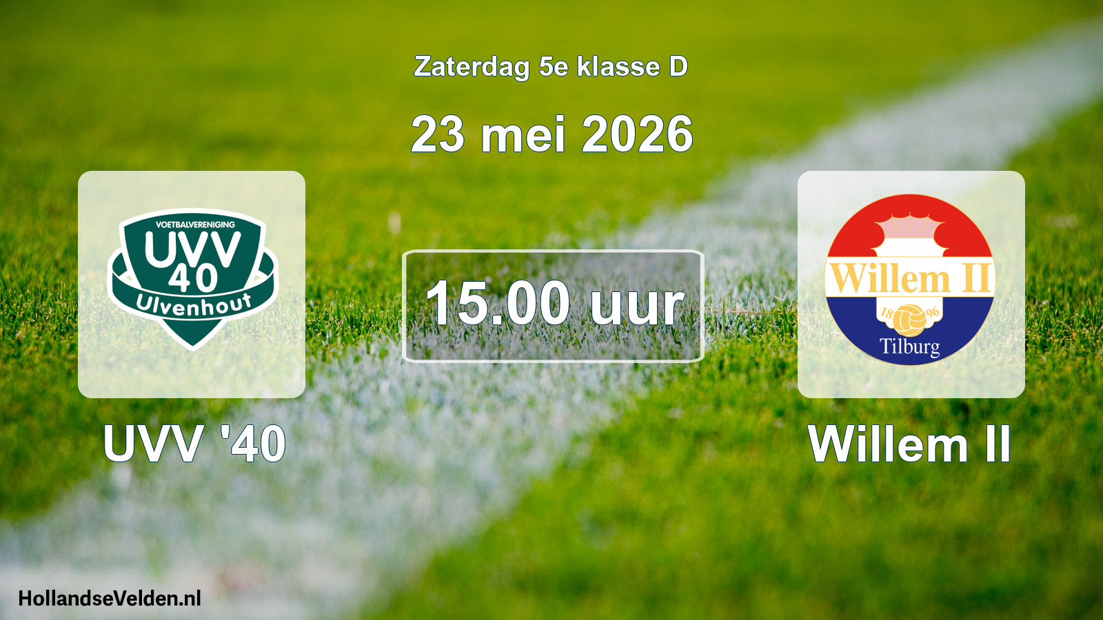 Geplande wedstrijd: UVV '40 - Willem II (23 mei 2026)