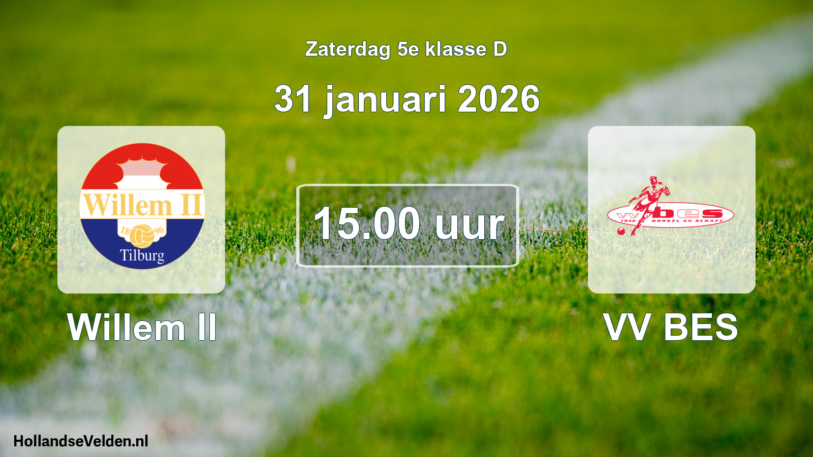 Scheduled Match: Willem II - VV BES (31 January 2026)