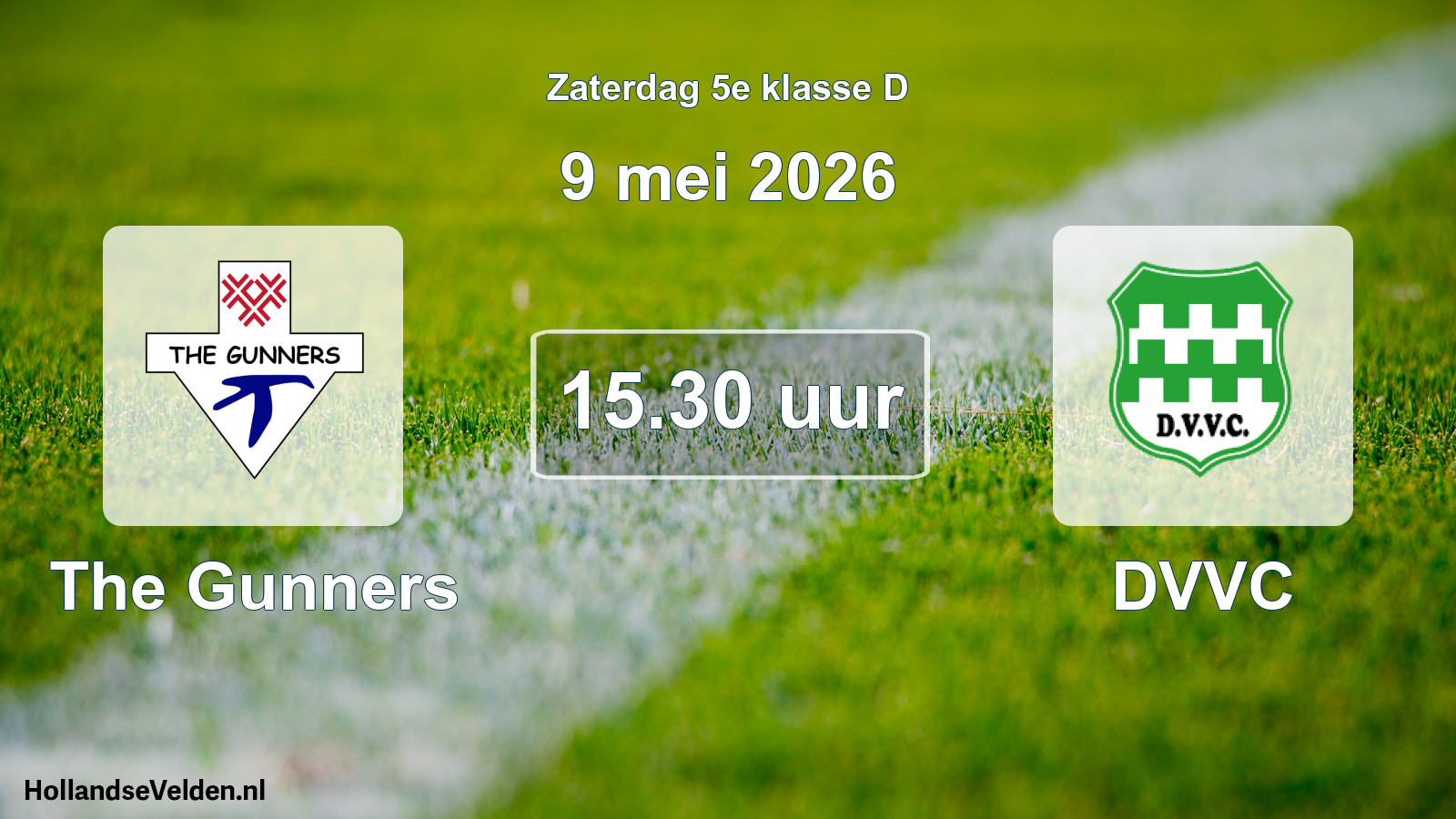 Geplande wedstrijd: The Gunners - DVVC (9 mei 2026)