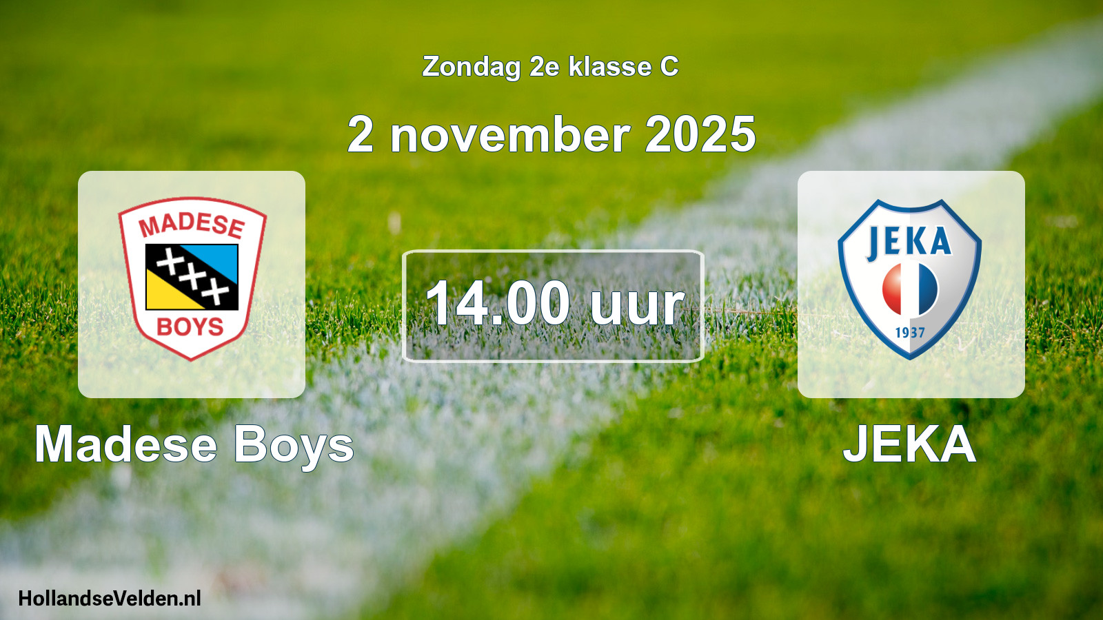 Geplande wedstrijd: Madese Boys - JEKA (2 november 2025)