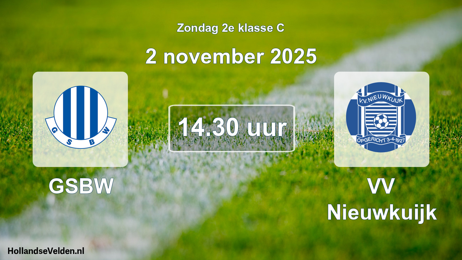 Geplande wedstrijd: GSBW - VV Nieuwkuijk (2 november 2025)