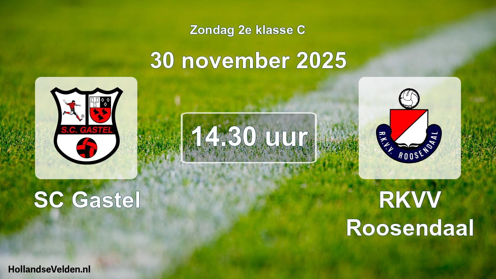 Scheduled Match: SC Gastel - RKVV Roosendaal (30 November 2025)