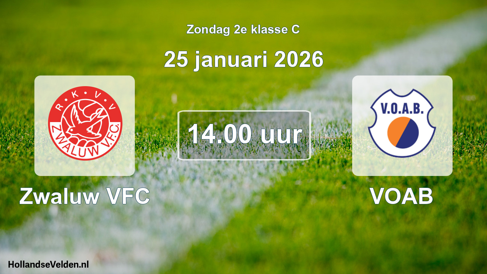 Scheduled Match: Zwaluw VFC - VOAB (25 January 2026)