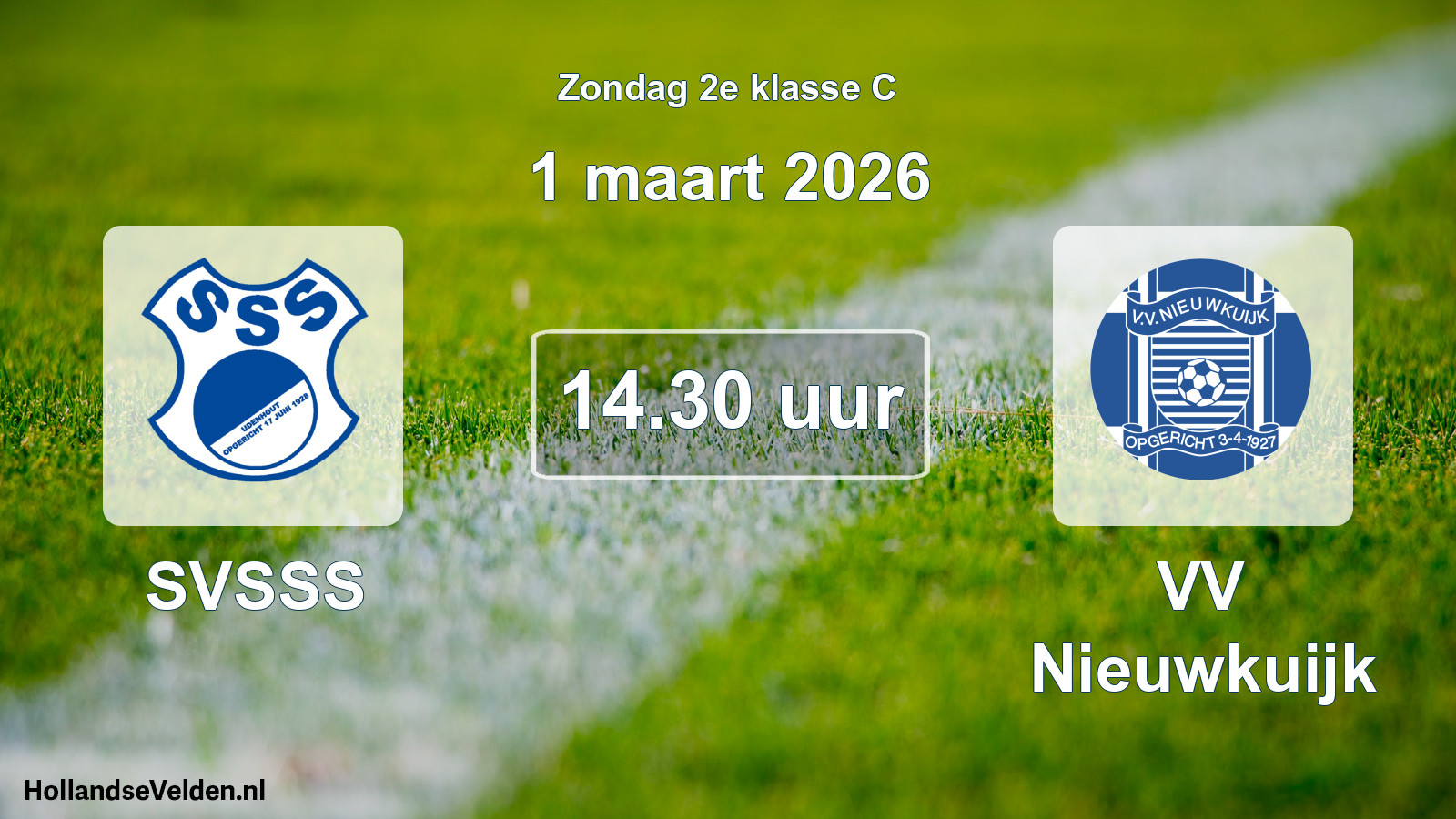 Geplande wedstrijd: SVSSS - VV Nieuwkuijk (1 maart 2026)