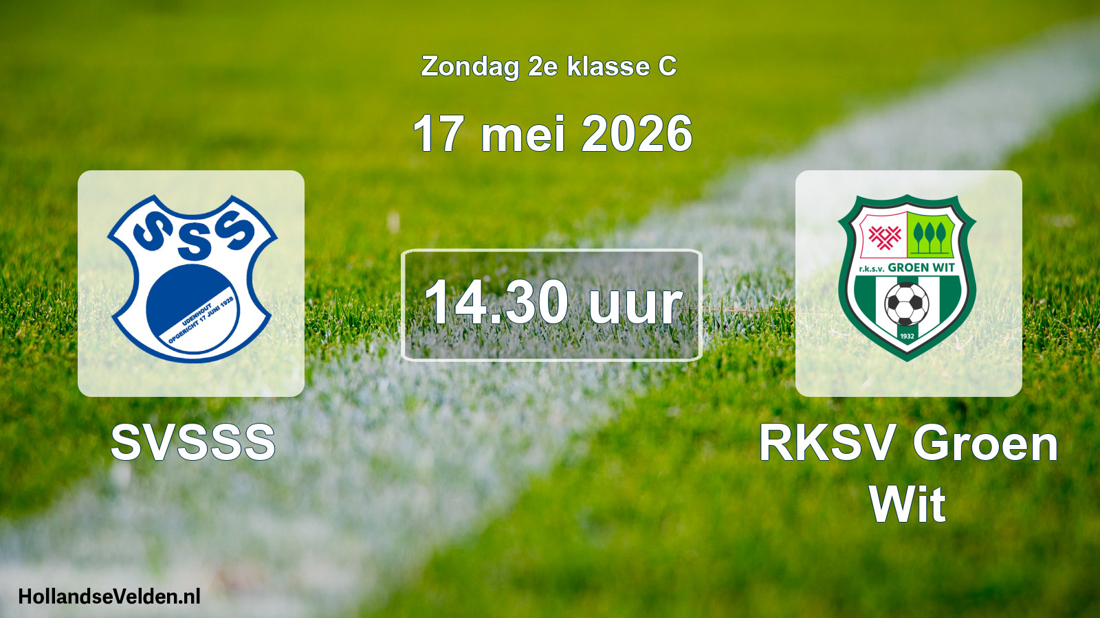 Geplande wedstrijd: SVSSS - RKSV Groen Wit (17 mei 2026)