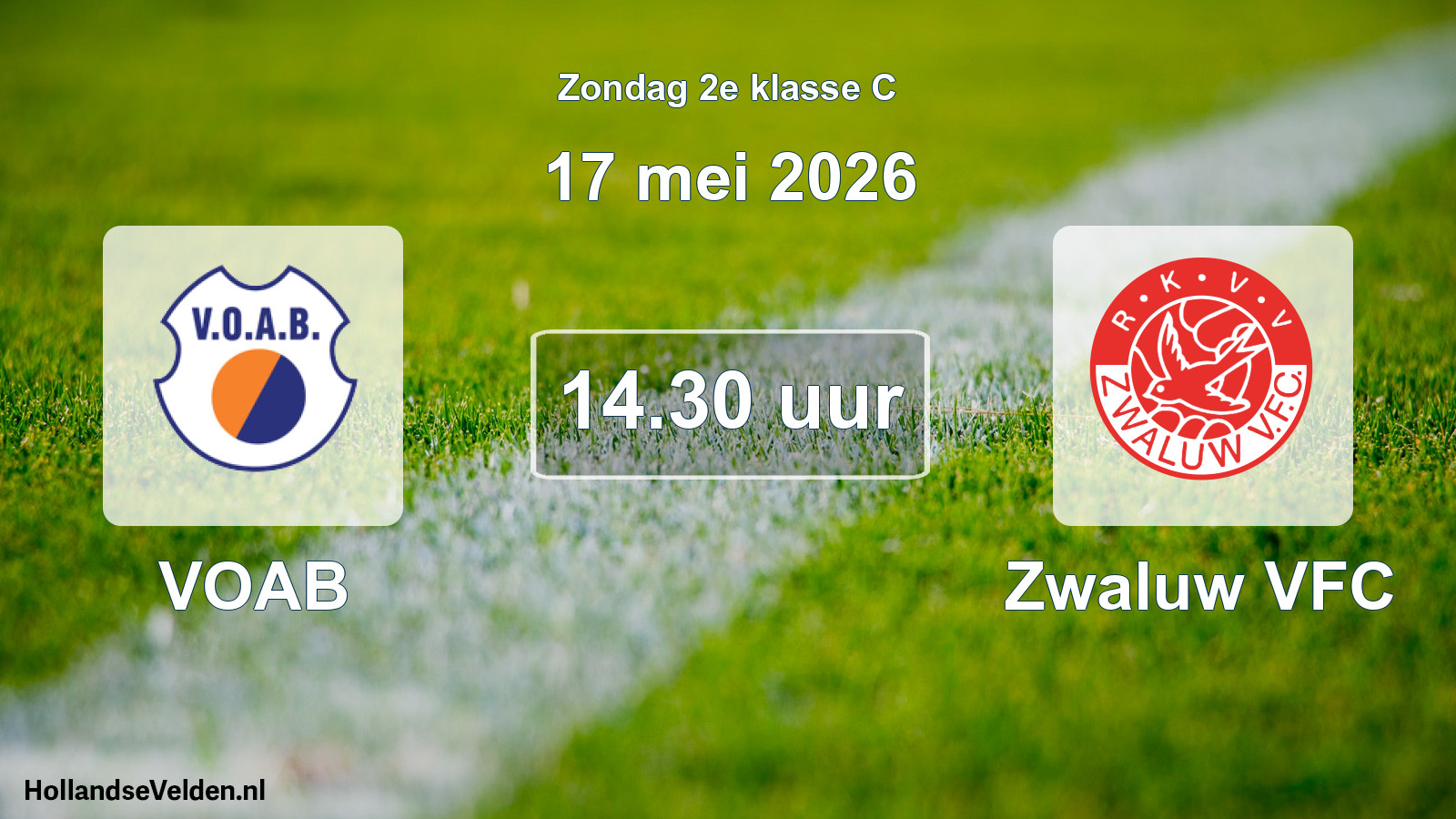 Geplande wedstrijd: VOAB - Zwaluw VFC (17 mei 2026)
