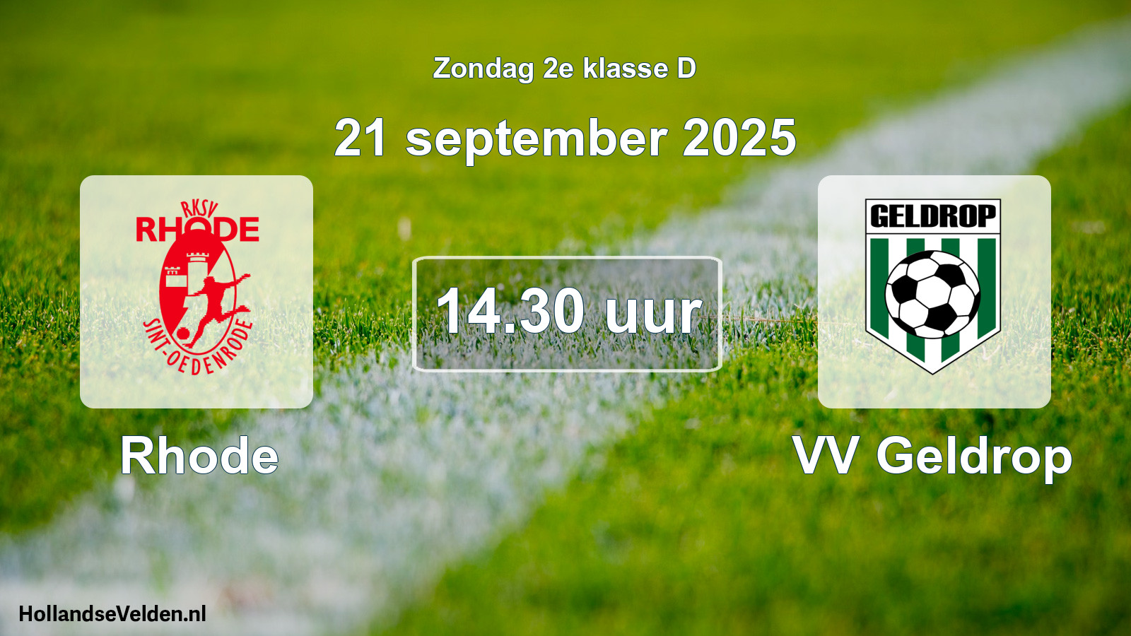 Geplande wedstrijd: Rhode - VV Geldrop (21 september 2025)