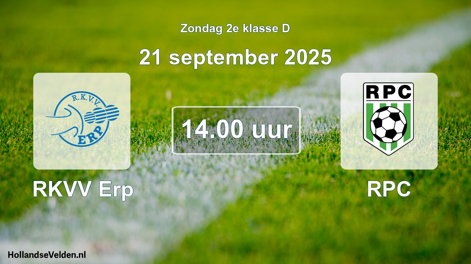 Geplande wedstrijd: RKVV Erp - RPC (21 september 2025)