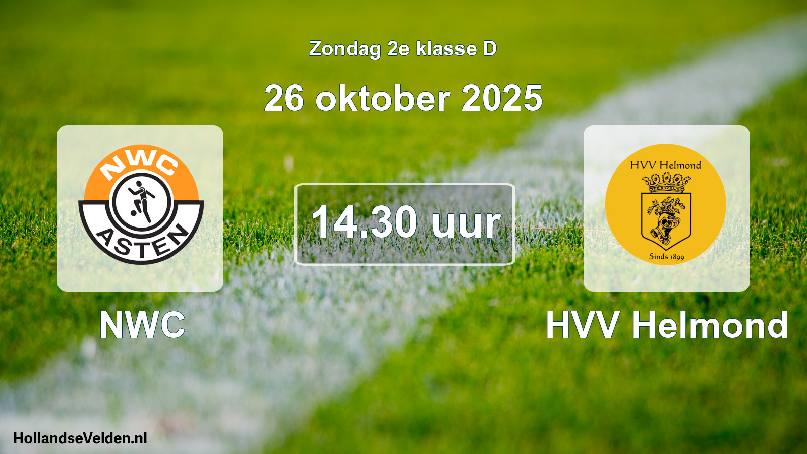 Geplande wedstrijd: NWC - HVV Helmond (26 oktober 2025)