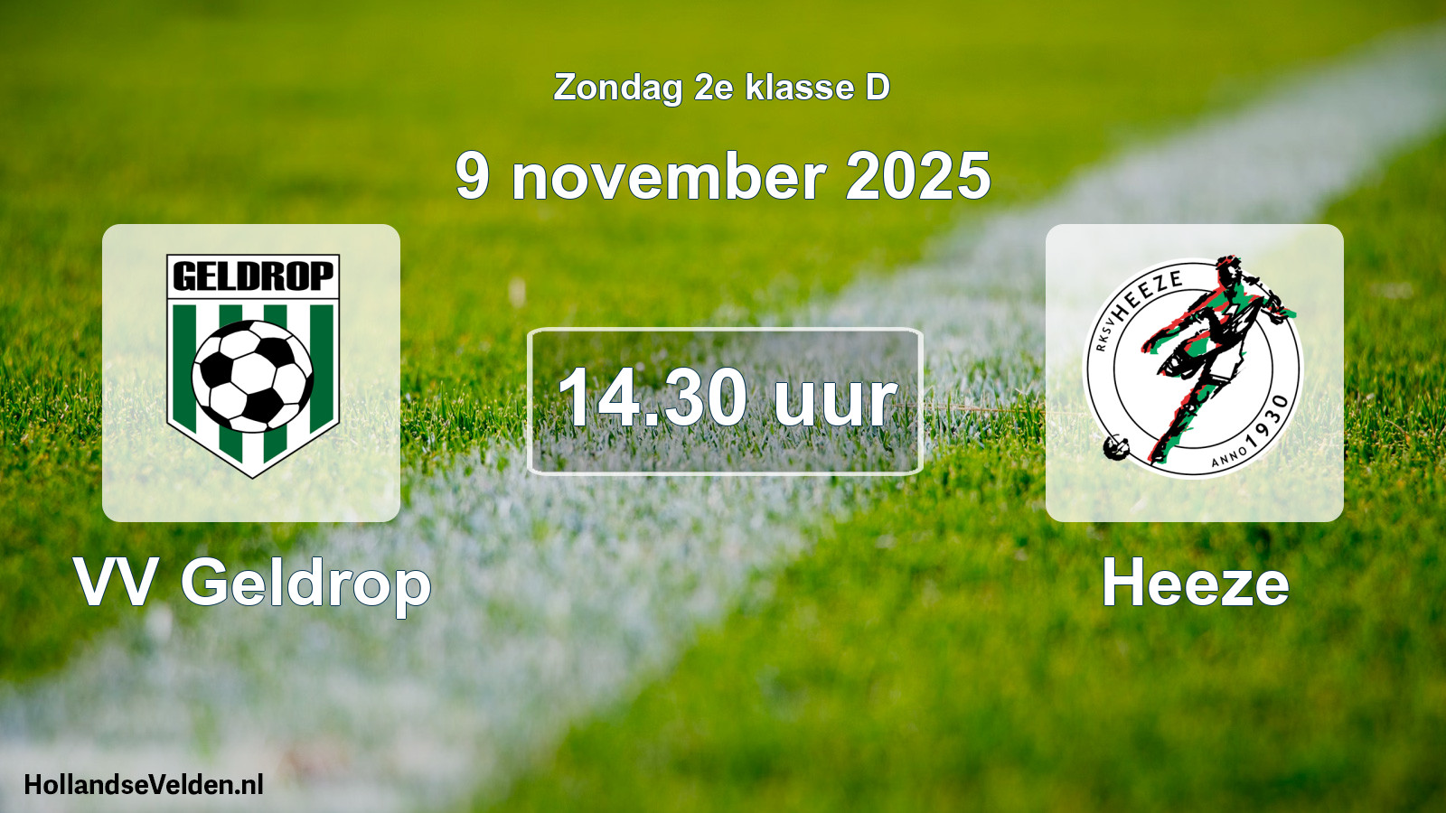 Geplande wedstrijd: VV Geldrop - Heeze (9 november 2025)