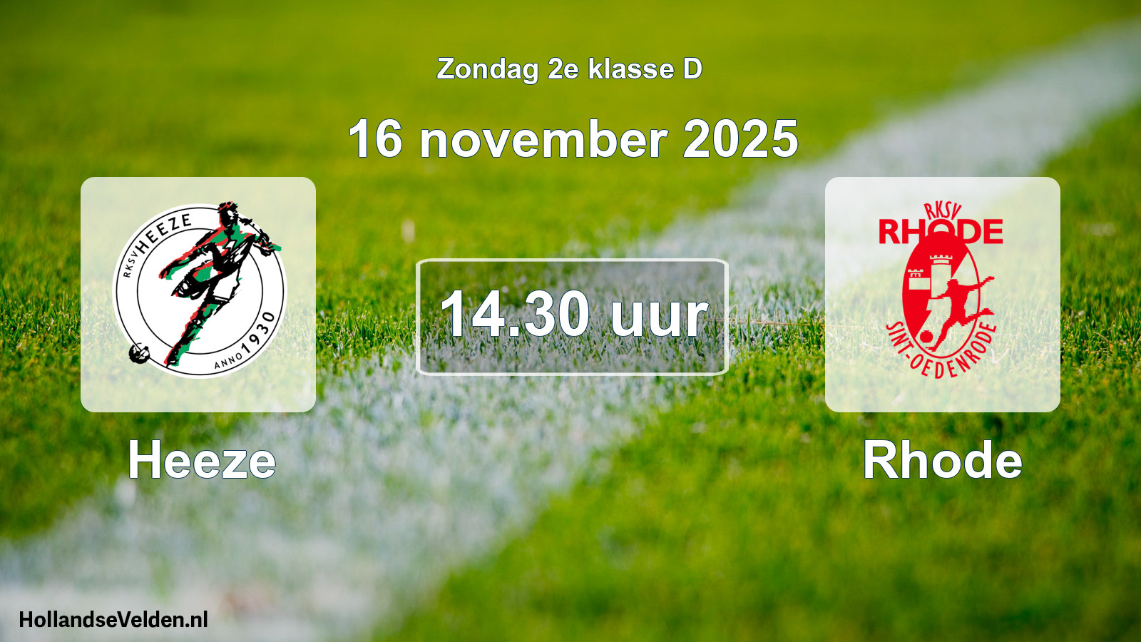 Geplande wedstrijd: Heeze - Rhode (16 november 2025)