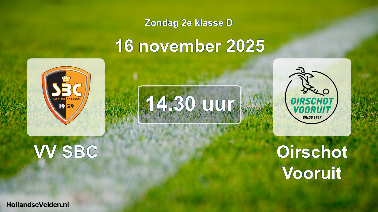 Scheduled Match: VV SBC - Oirschot Vooruit (16 November 2025)