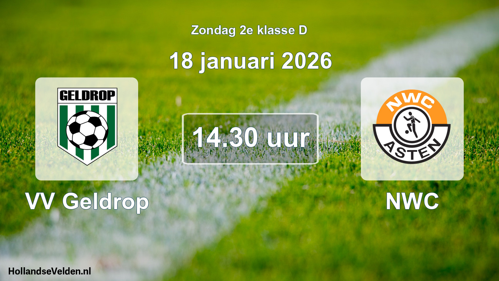 Geplande wedstrijd: VV Geldrop - NWC (18 januari 2026)