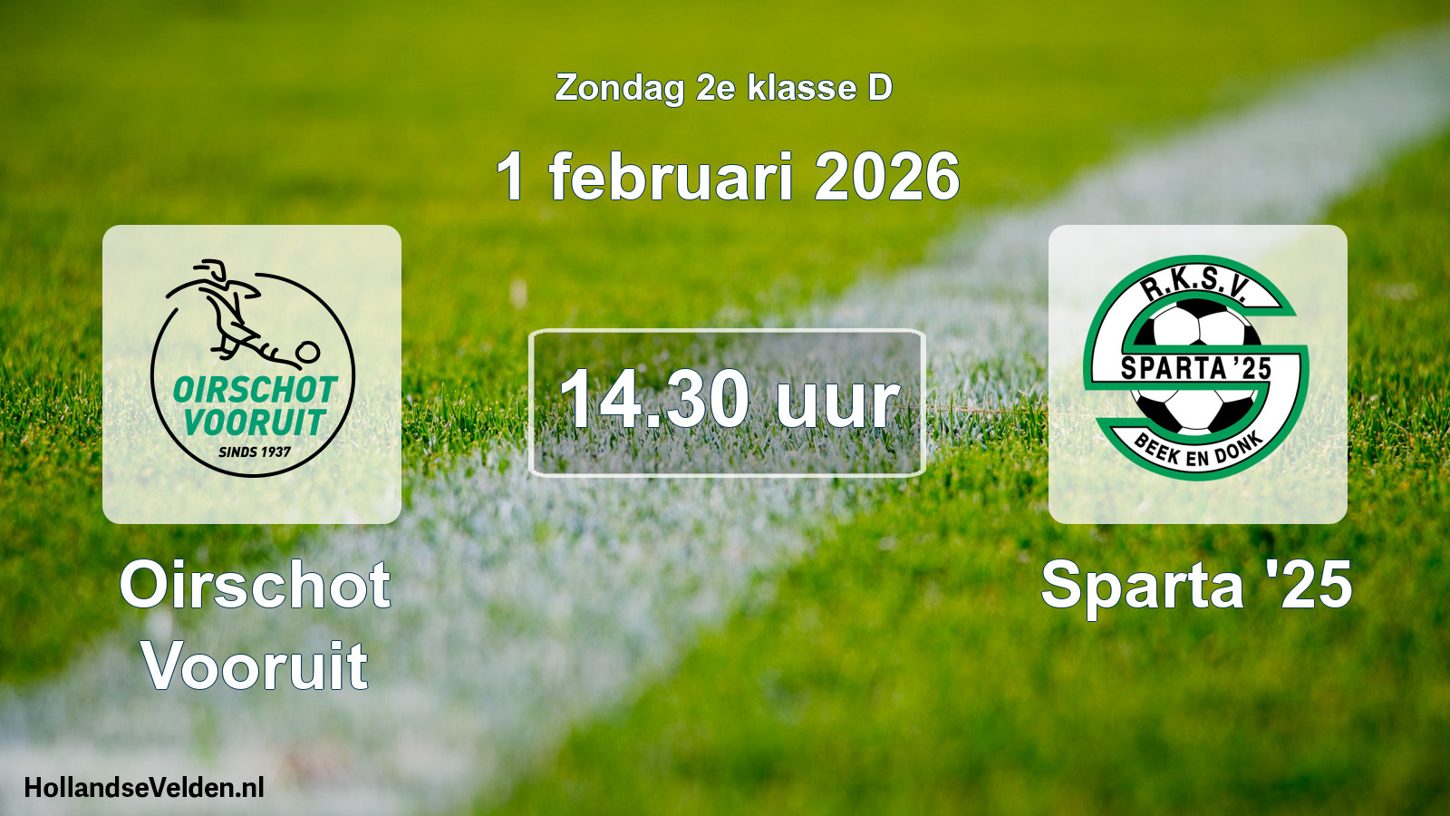 Geplande wedstrijd: Oirschot Vooruit - Sparta '25 (1 februari 2026)