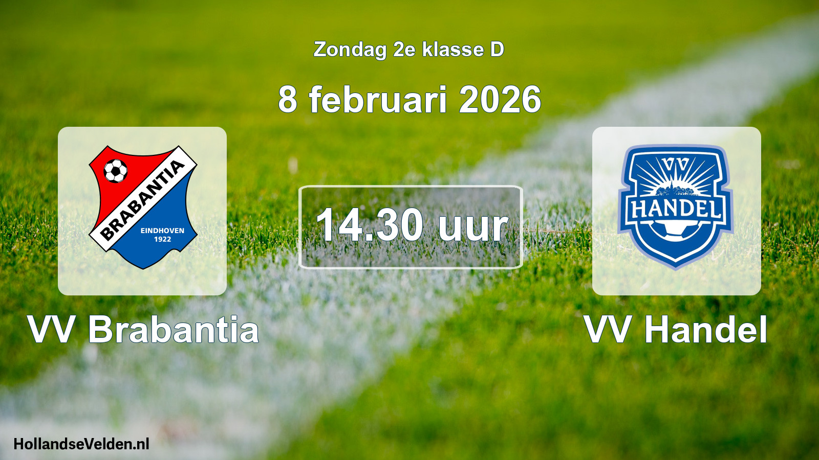 Geplande wedstrijd: VV Brabantia - VV Handel (8 februari 2026)