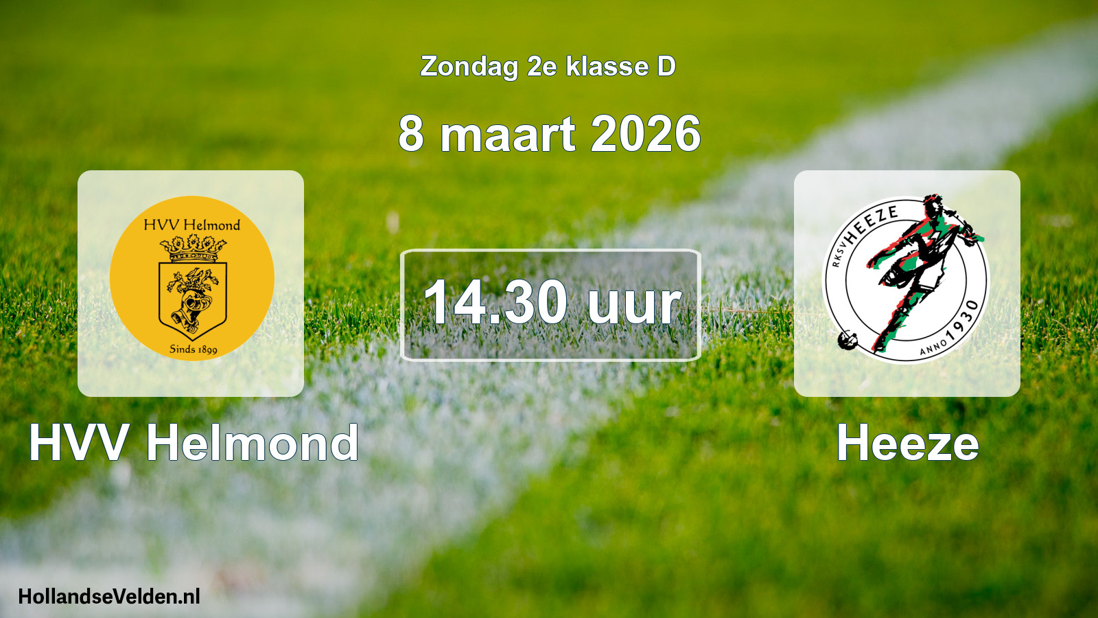 Geplande wedstrijd: HVV Helmond - Heeze (8 maart 2026)