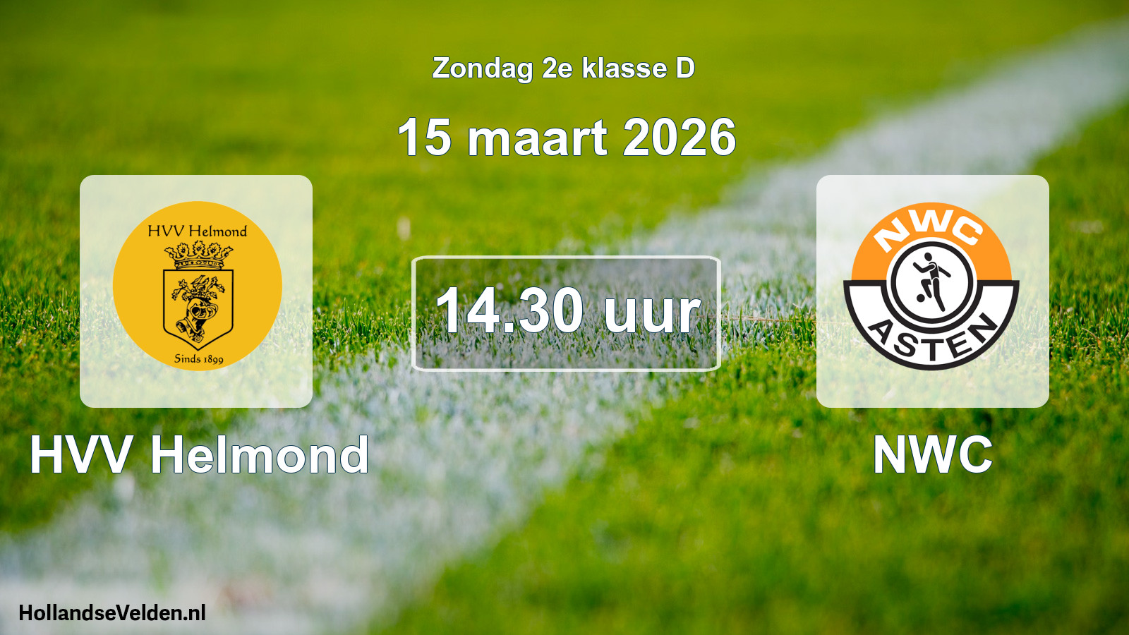 Geplande wedstrijd: HVV Helmond - NWC (15 maart 2026)