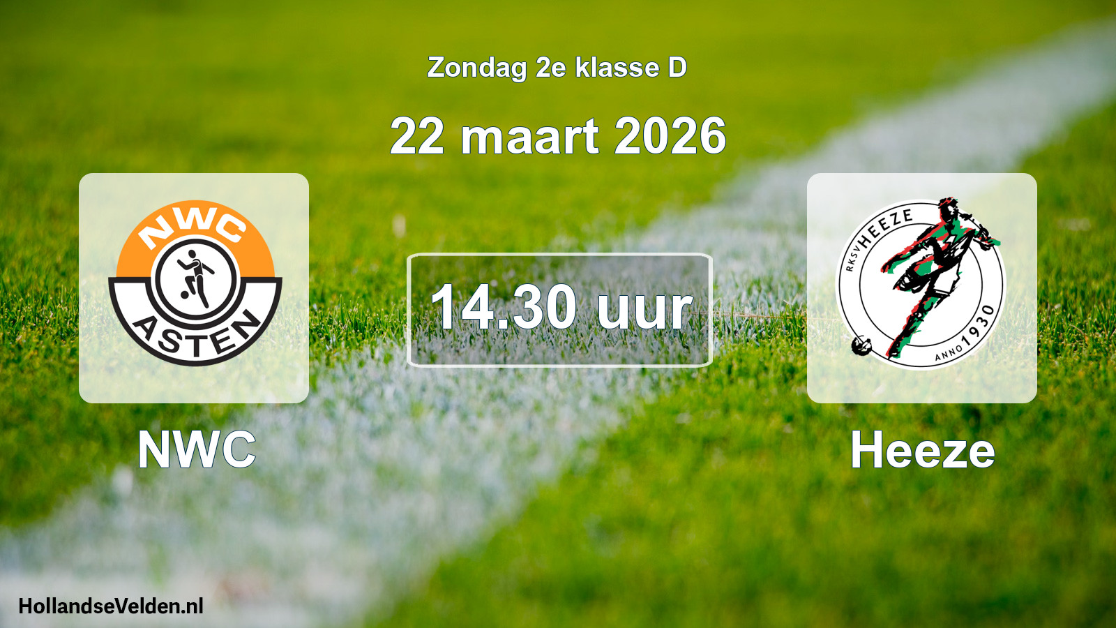 Geplande wedstrijd: NWC - Heeze (22 maart 2026)
