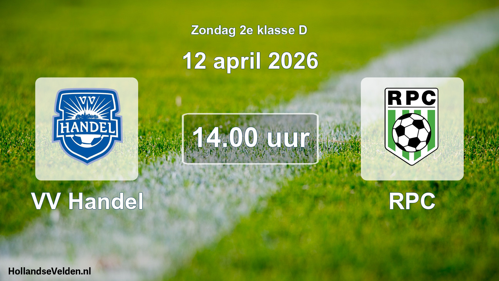 Geplande wedstrijd: VV Handel - RPC (12 april 2026)