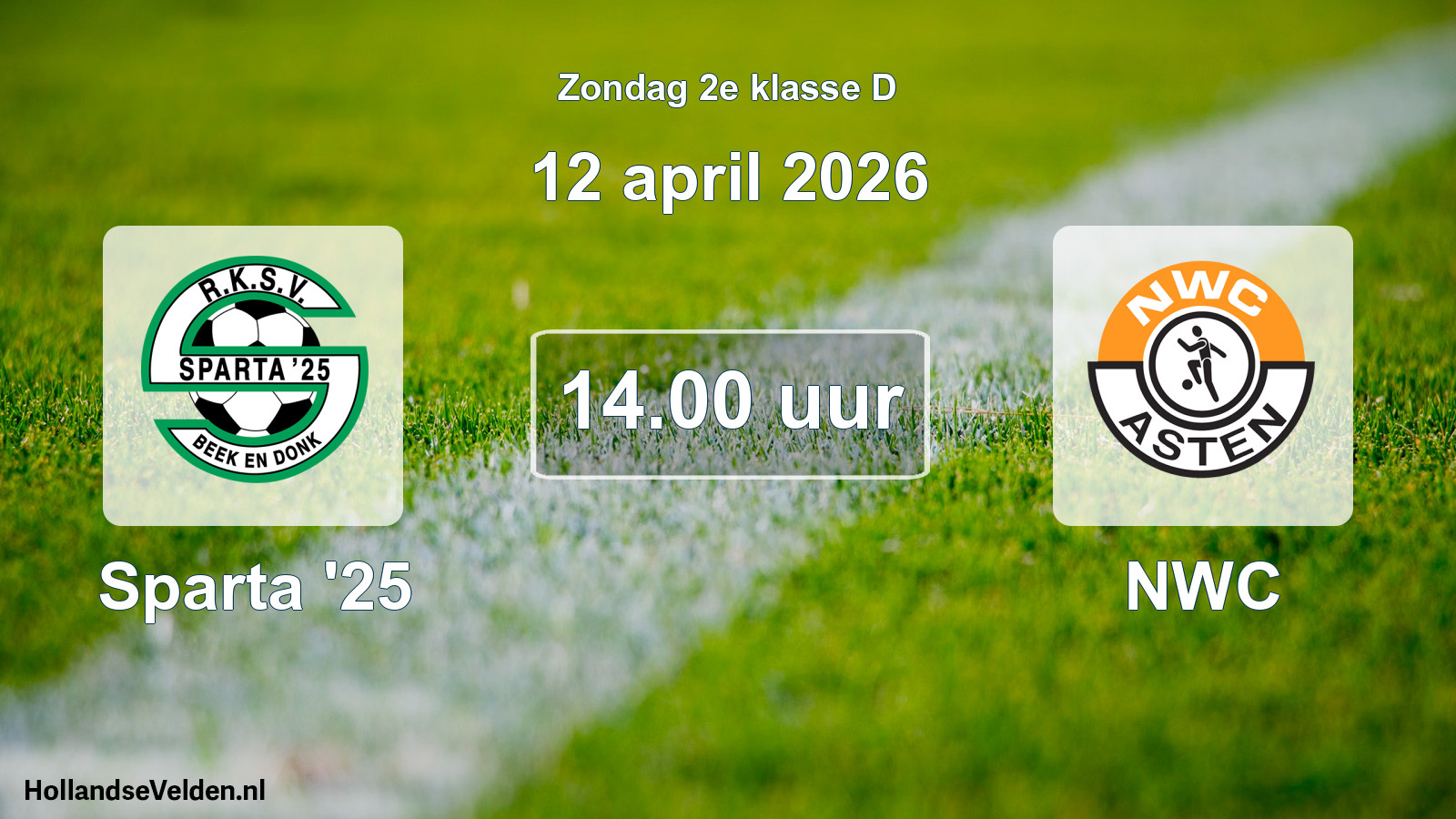 Geplande wedstrijd: Sparta '25 - NWC (12 april 2026)