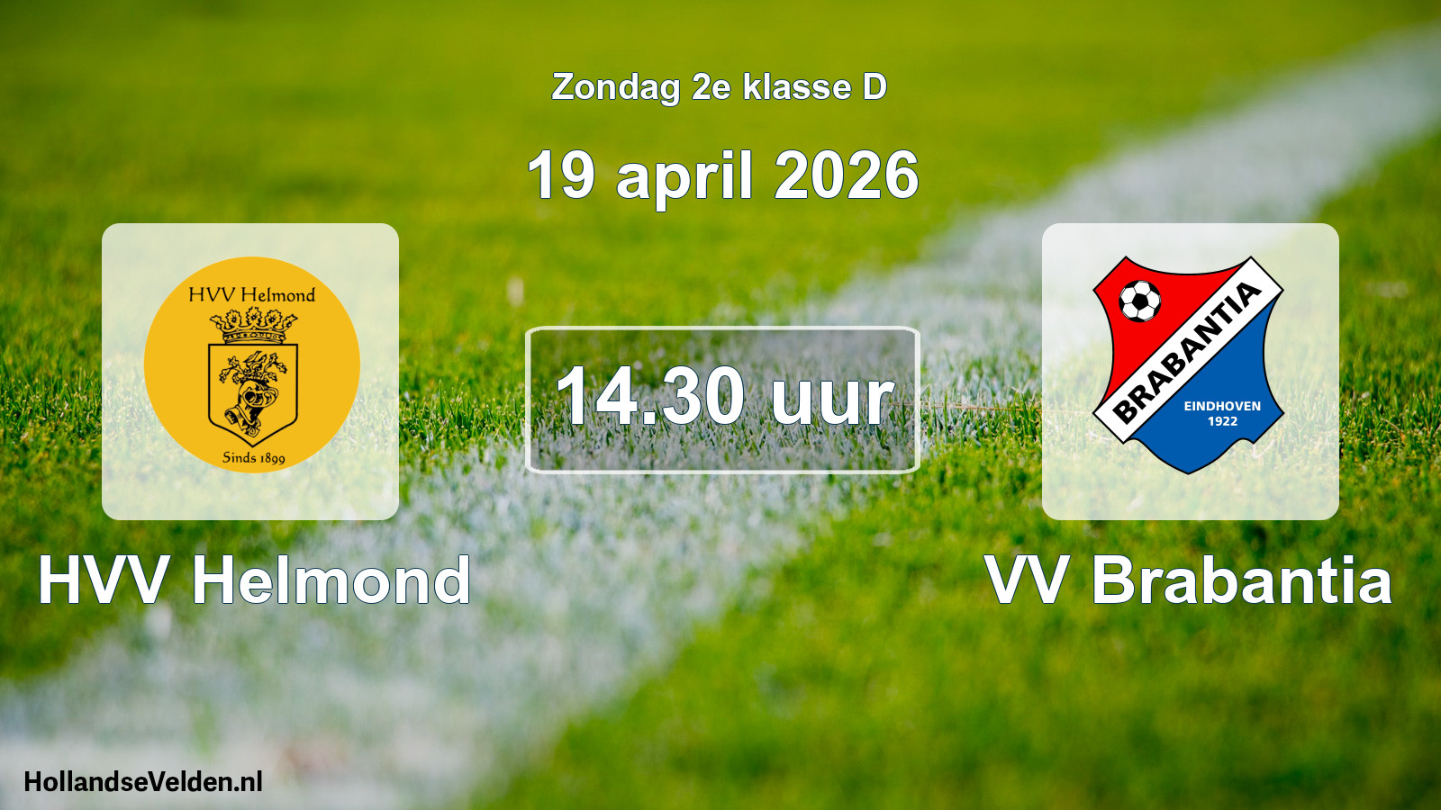 Geplande wedstrijd: HVV Helmond - VV Brabantia (19 april 2026)