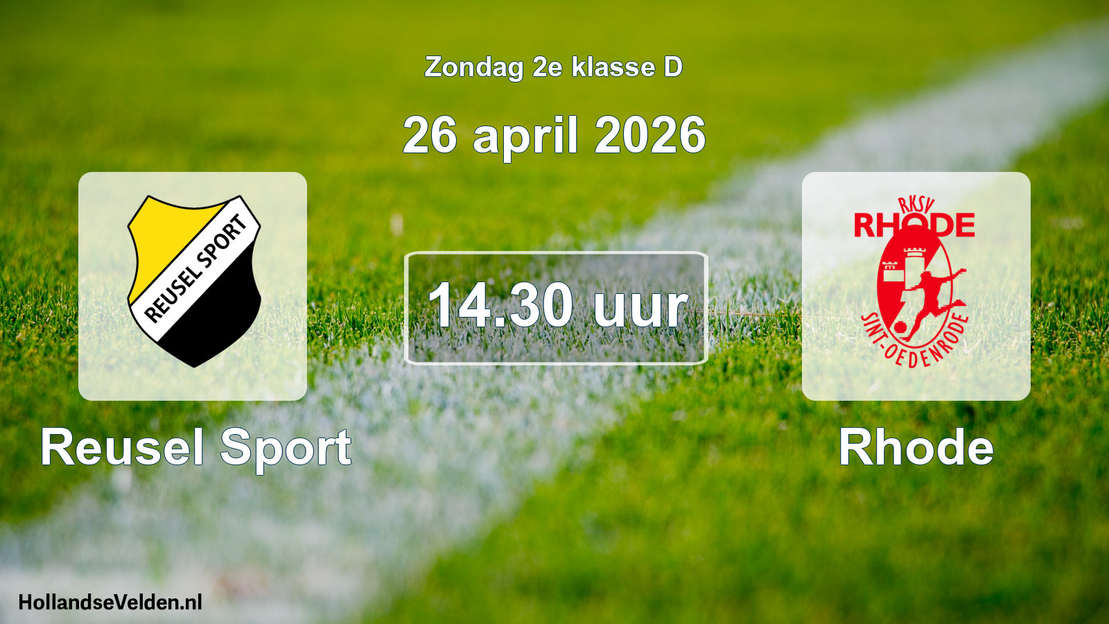 Geplande wedstrijd: Reusel Sport - Rhode (26 april 2026)