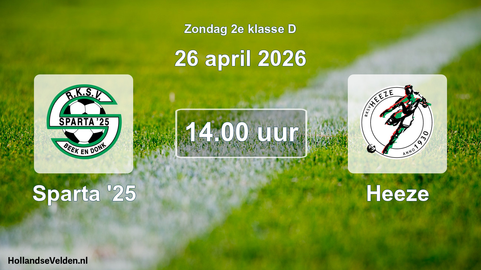 Geplande wedstrijd: Sparta '25 - Heeze (26 april 2026)